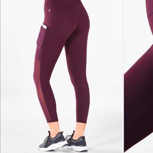 Fabletics burgundy high waisted leggings size medium